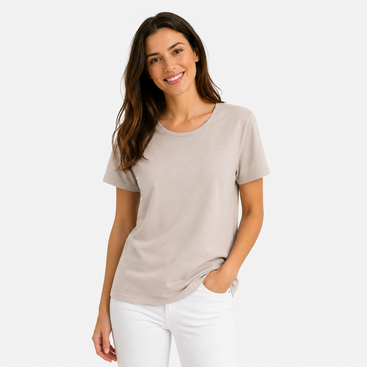 Women’s Round Neck T-Shirt.
