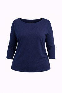 Women's 3/4 Sleeve Boat Neck Blouse