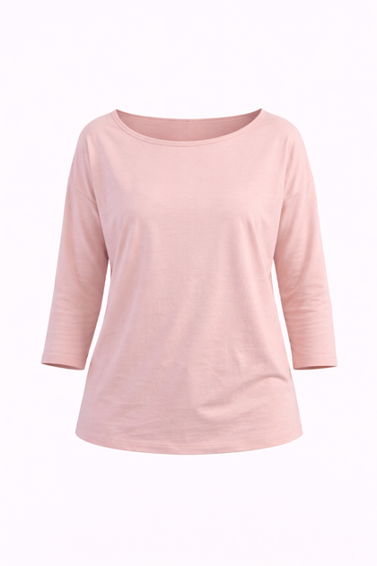 Women's 3/4 Sleeve Boat Neck Blouse