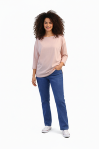 Women's 3/4 Sleeve Boat Neck Blouse