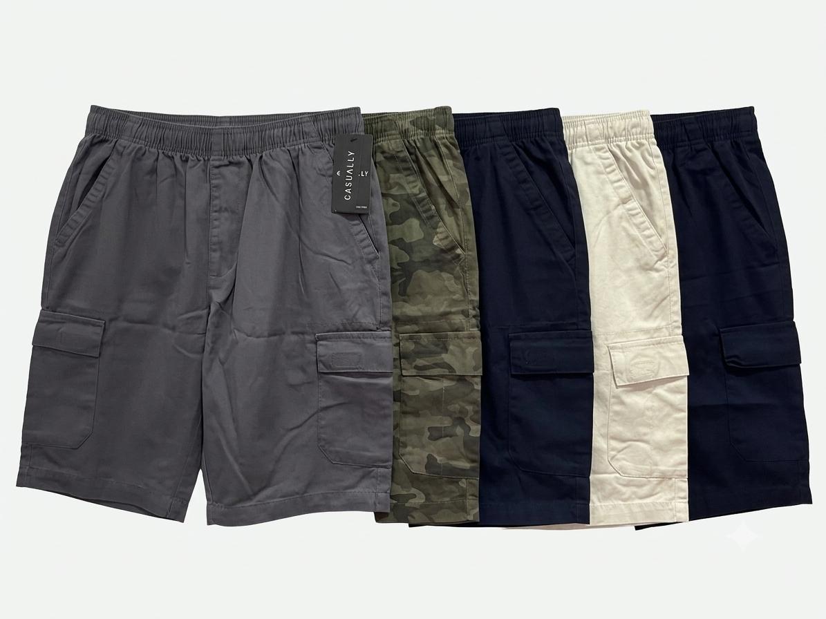 Men cargo shorts 100% cotton