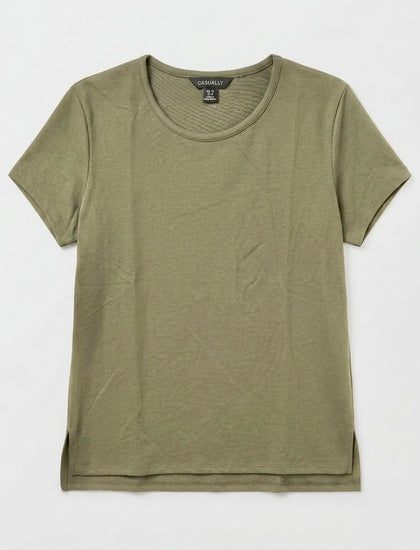Women plus size boat neck t-shirt 100% cotton