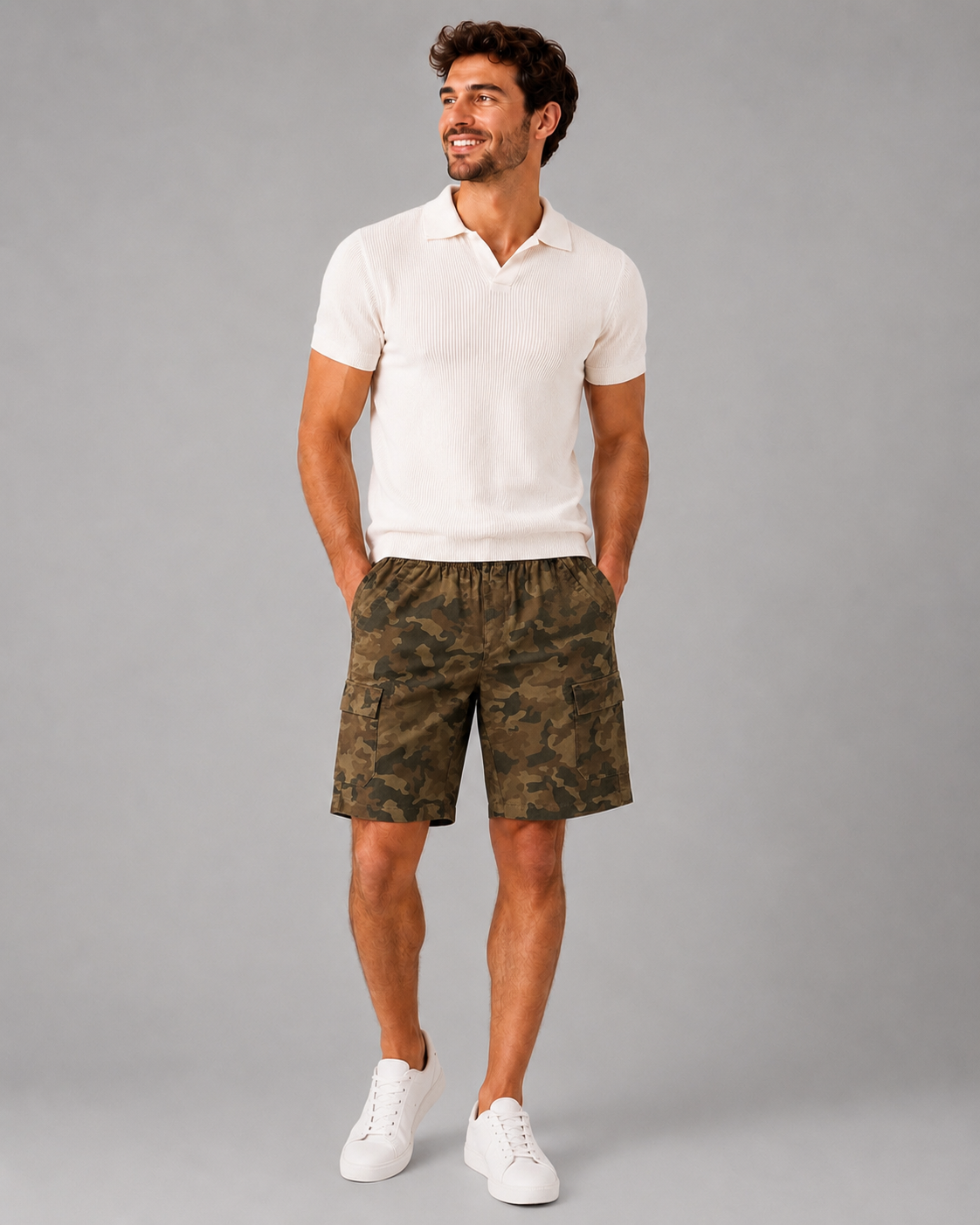 Men cargo shorts 100% cotton